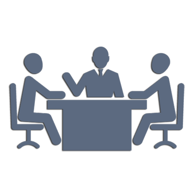 Icon depicting a legal mediation in process. Vector for law service Iliopoulos