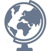 Icon of Globe. Vector depicting lawyer service for expatriates