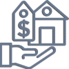 Vector depicting selling house for lawyer service